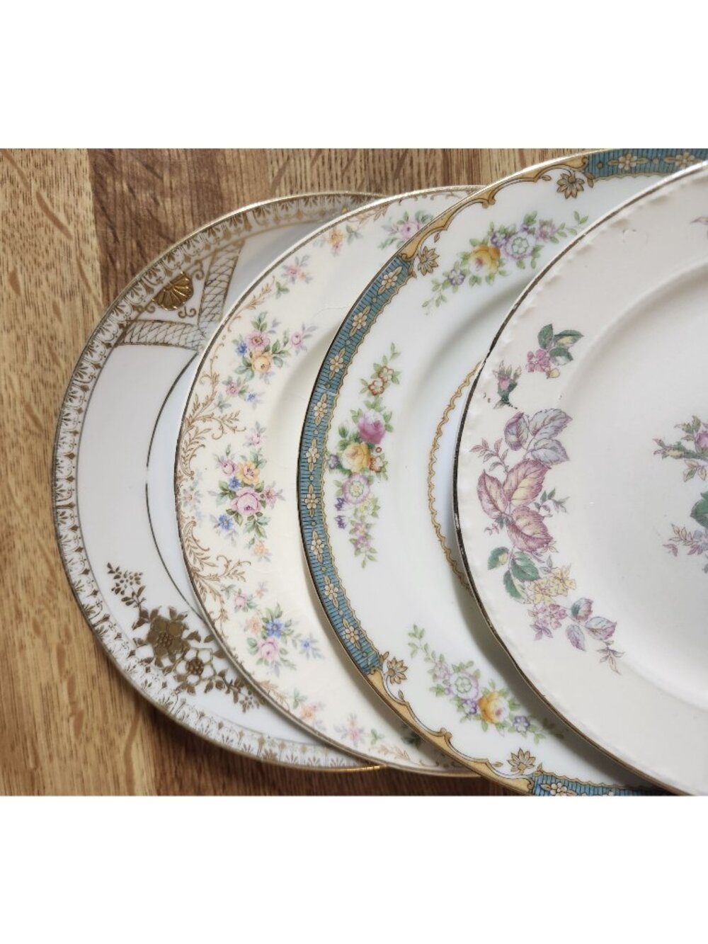 Colorful Mismatched Floral Fine China ~6.5" Dessert, Cake, Bread Plates